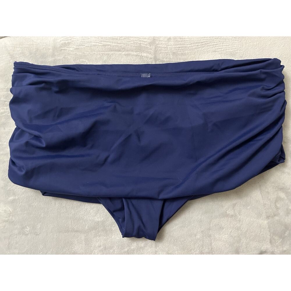 Skims Sculpting Swim Fold Over Bikini Skirt Bottoms Sz 3X Navy BB-BRF-2756 NEW